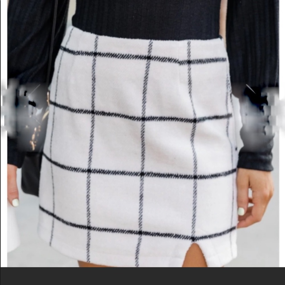 Plaid Print Slit Hem Mini Pencil Skirt | Pink Lily